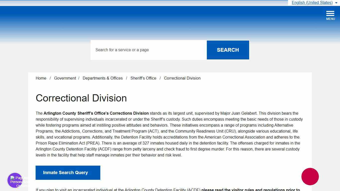 Correctional Division – Official Website of Arlington County Virginia Government